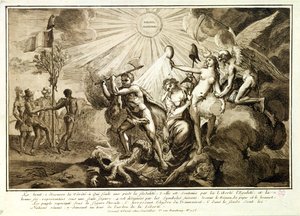 父の時間は封建主義を踏みにじって真実を発見する、1792-93年 作： French School